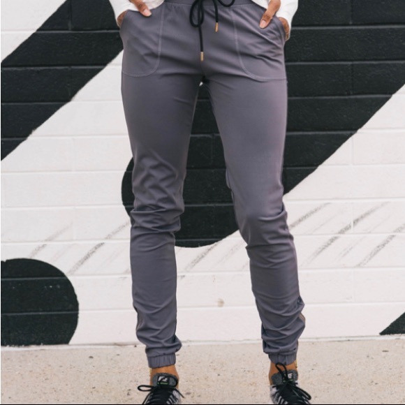 ZYIA Pants - ZYIA Dark Gray Peak Zipper Joggers (Long) 31"